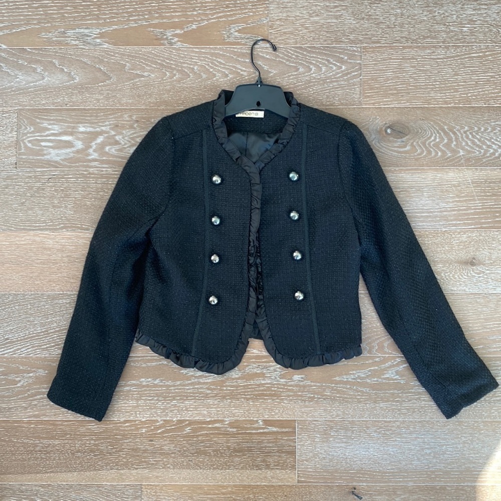 Arden B Twill Cropped Blazer | Black | M